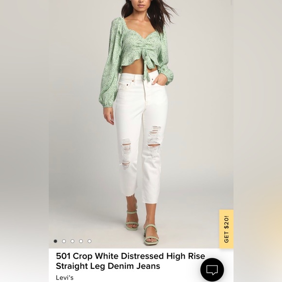 Levi’s 501 white cropped jeans - Picture 5 of 5